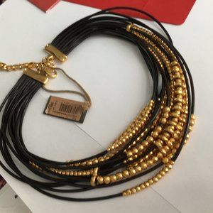 Holiday Party Beauty!! Uno De 50 Omariba Chain & Leather Necklace